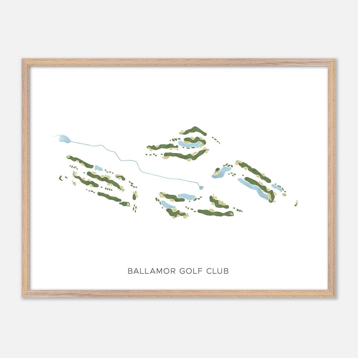 Print of Ballamor Golf Club Modern Map