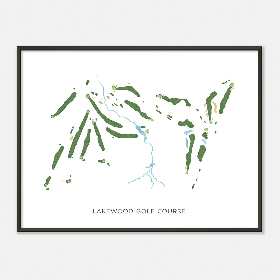 Print of Lakewood Golf Course Modern Map