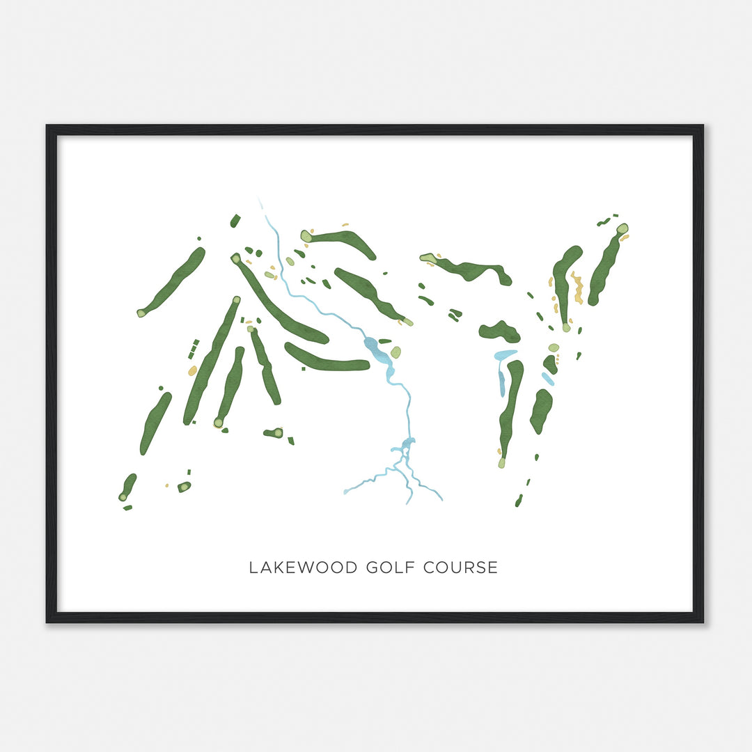 Print of Lakewood Golf Course Modern Map