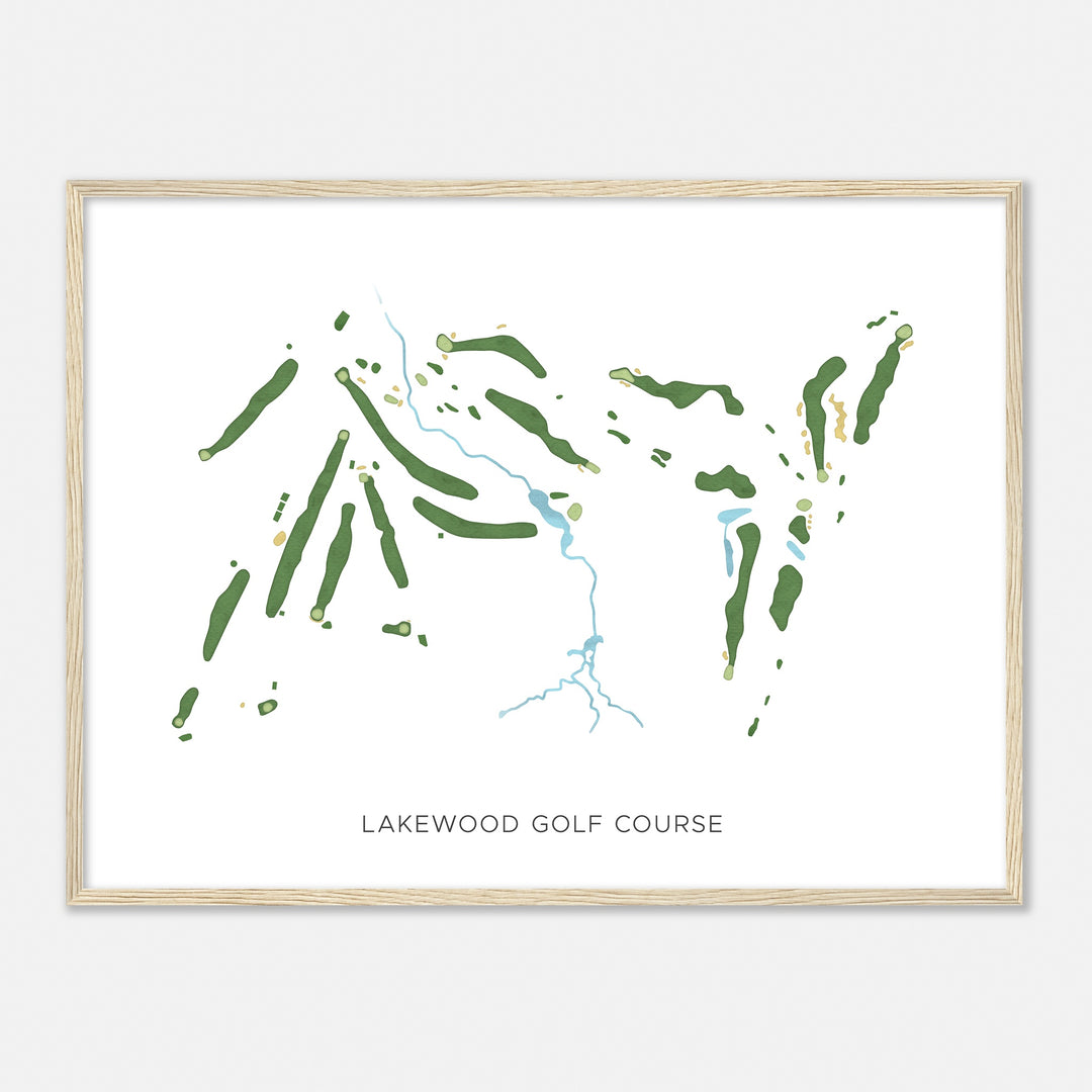 Print of Lakewood Golf Course Modern Map