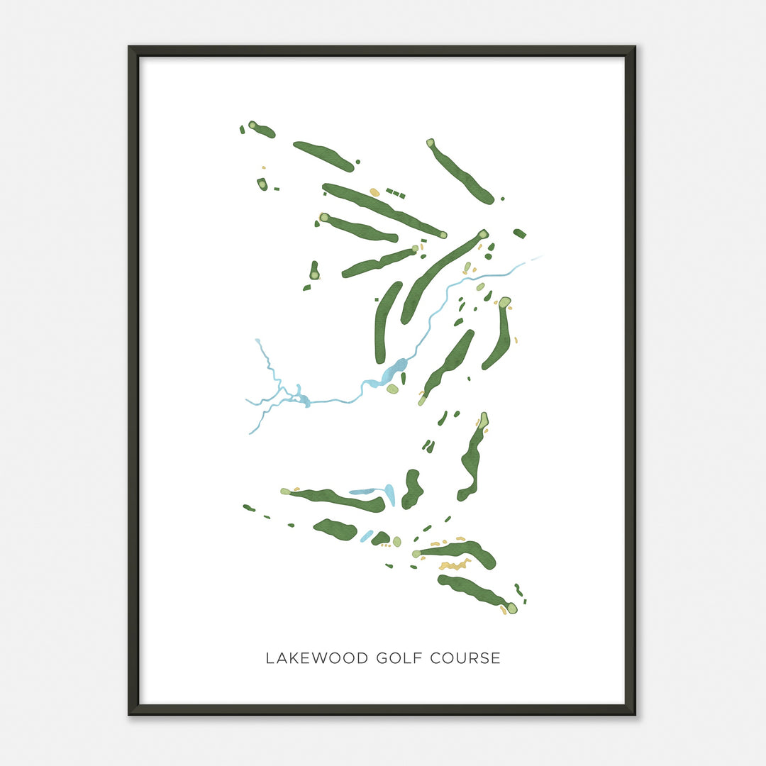 Print of Lakewood Golf Course Modern Map