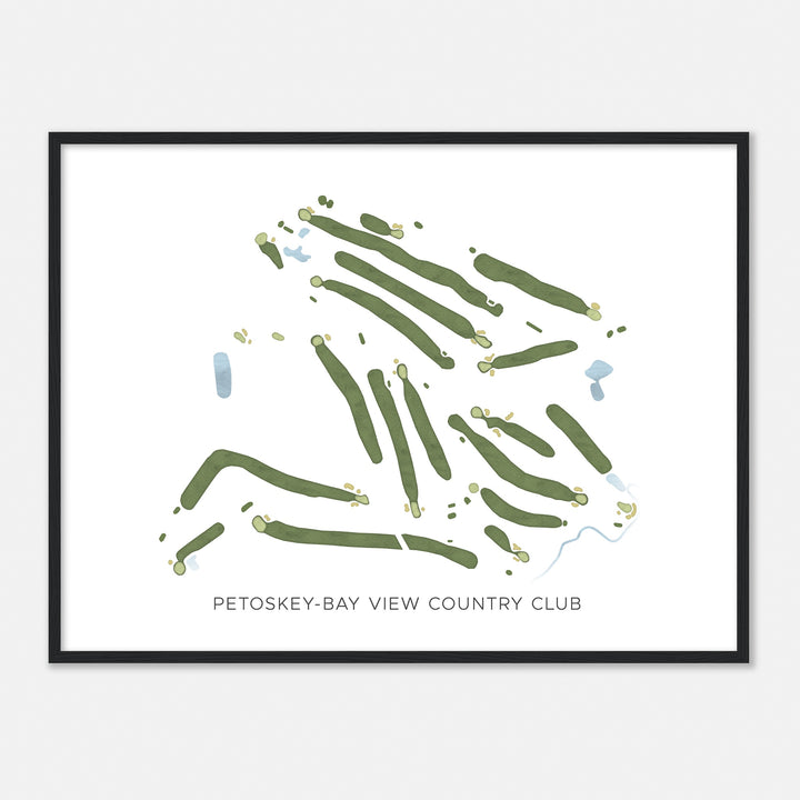 Print of Petoskey-Bay View Country Club Modern Map