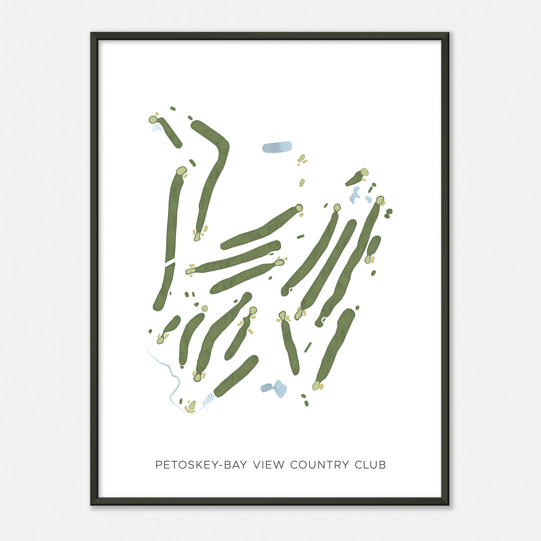 Print of Petoskey-Bay View Country Club Modern Map