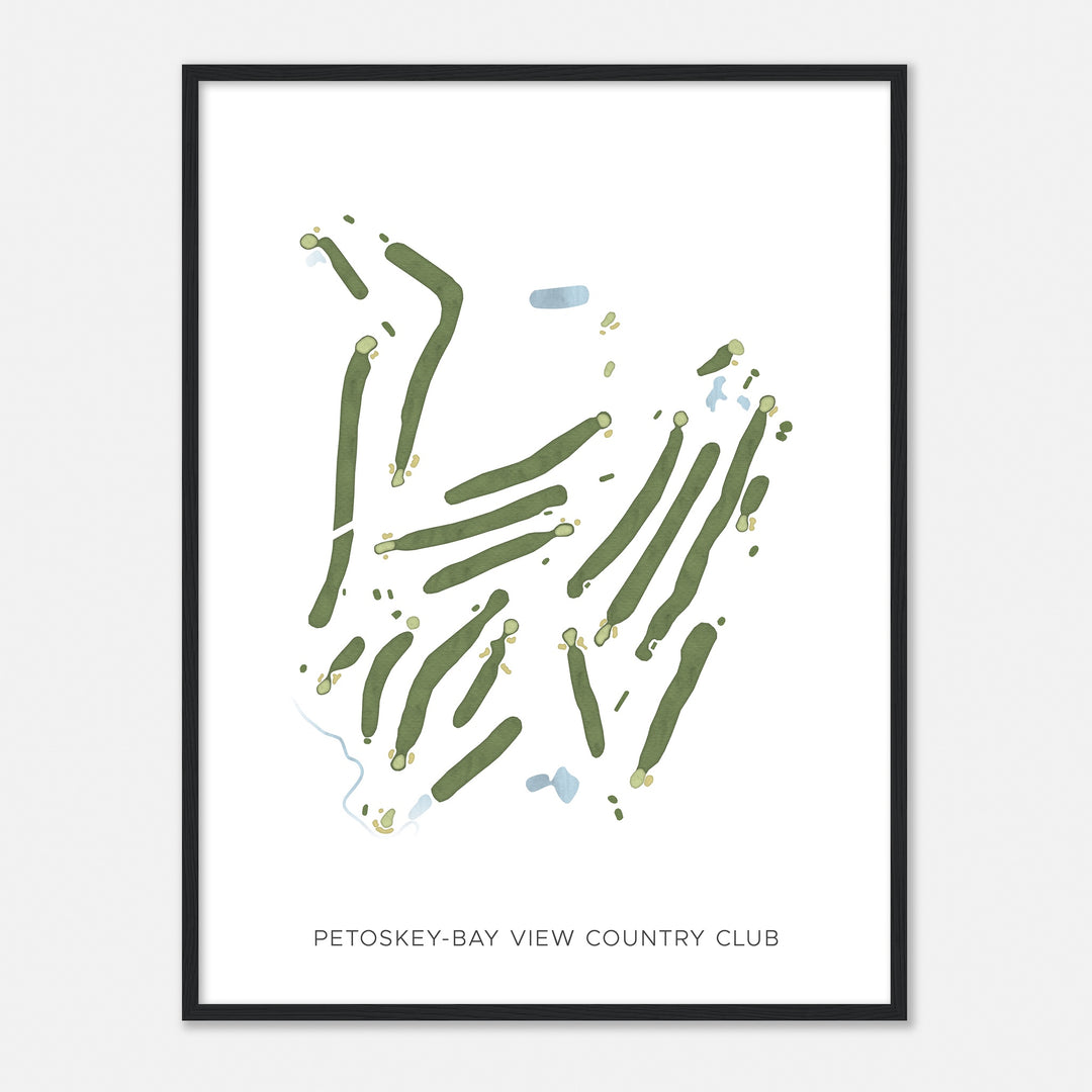 Print of Petoskey-Bay View Country Club Modern Map