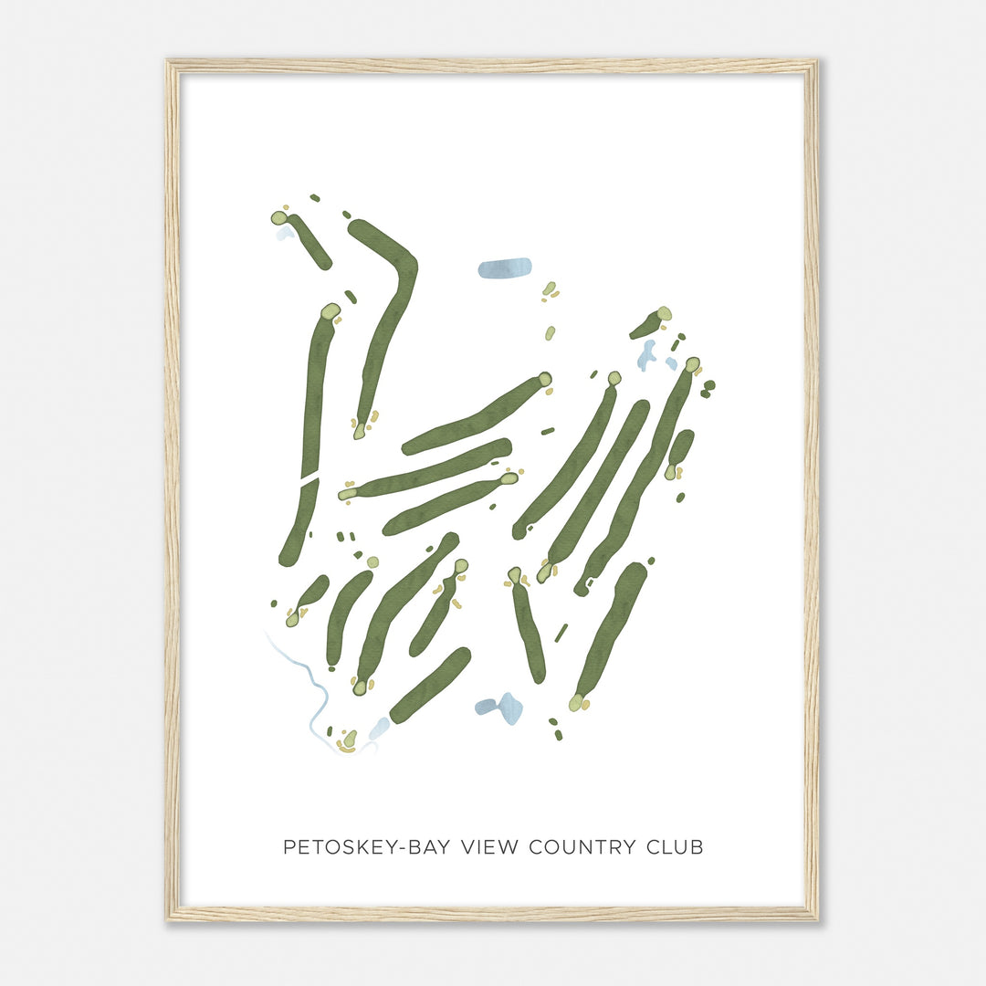 Print of Petoskey-Bay View Country Club Modern Map