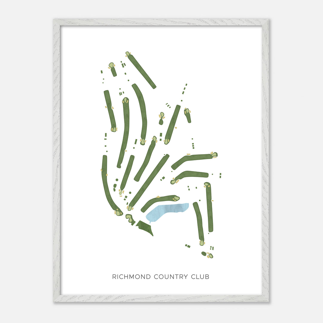 Print of Richmond Country Club Modern Map