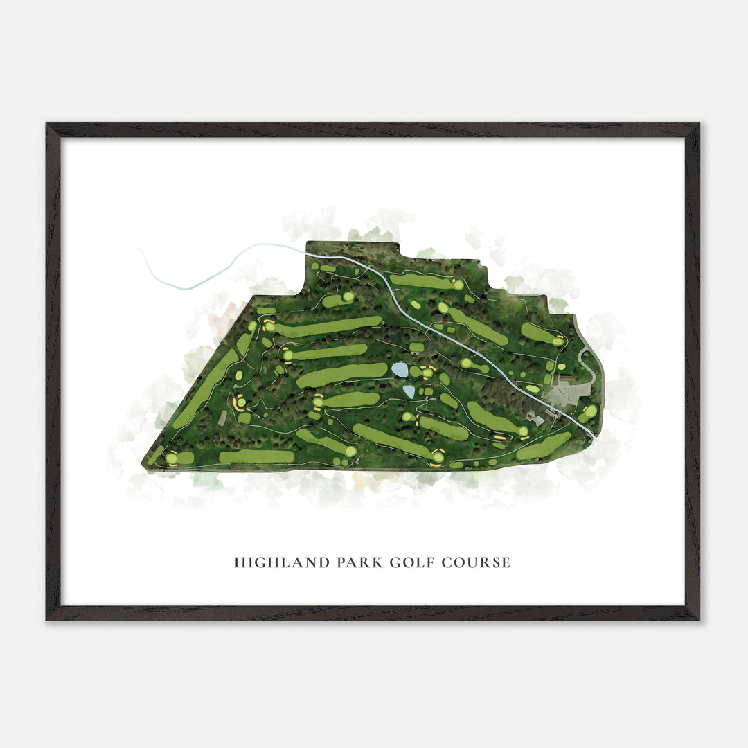 Print of Highland Park Golf Course Classic Map