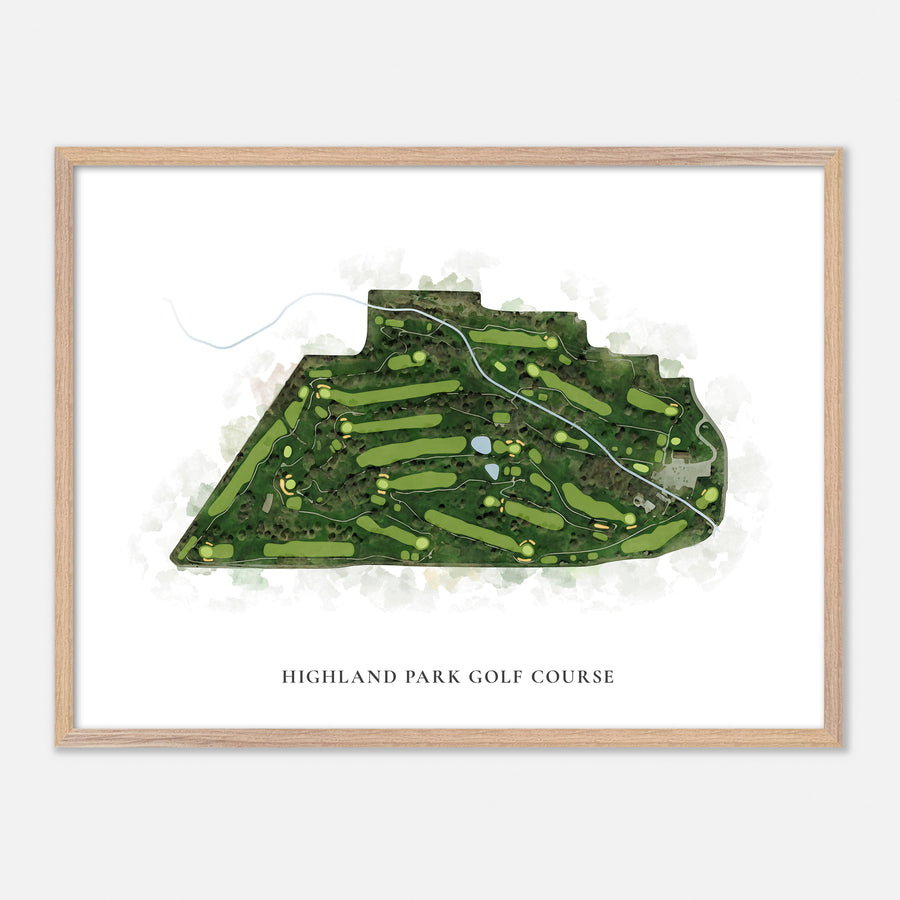 Print of Highland Park Golf Course Classic Map
