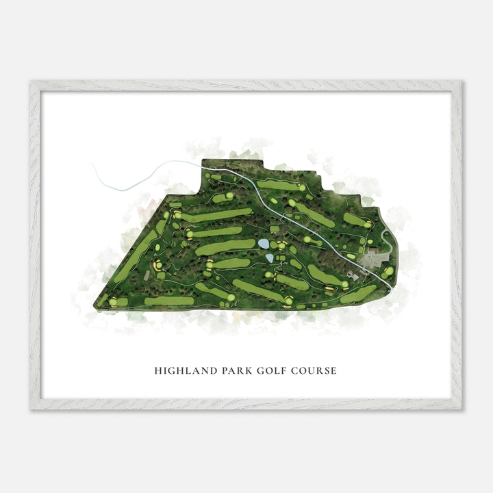Print of Highland Park Golf Course Classic Map