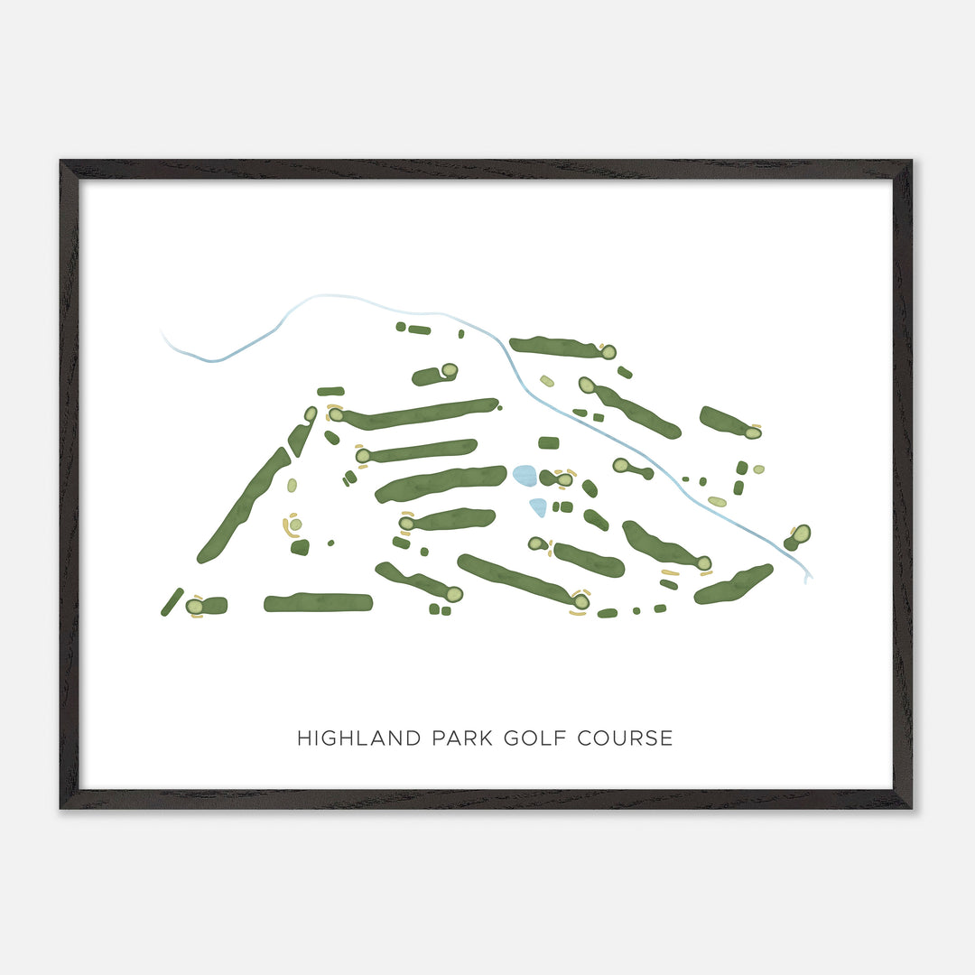 Print of Highland Park Golf Course Modern Map