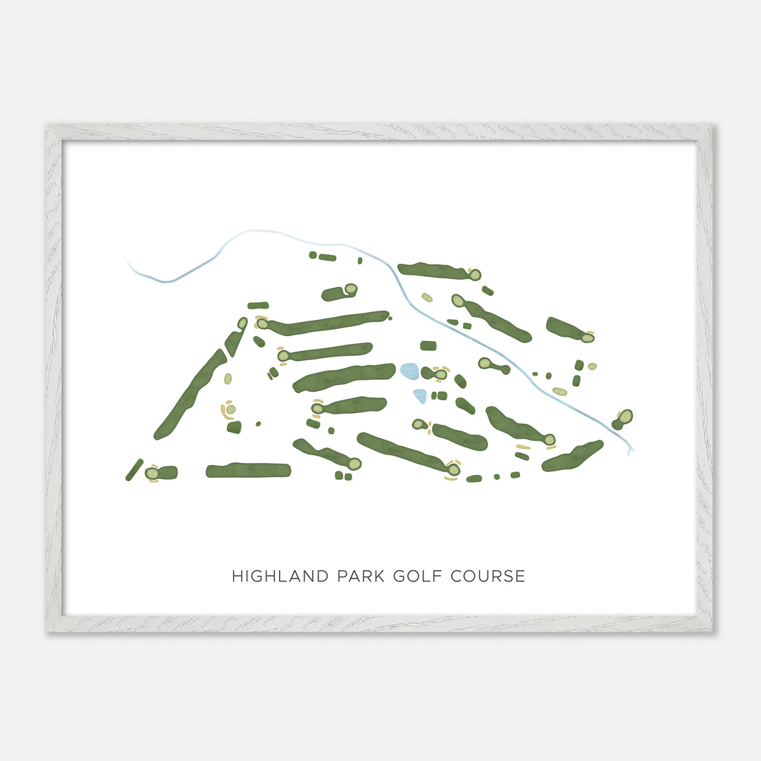 Print of Highland Park Golf Course Modern Map