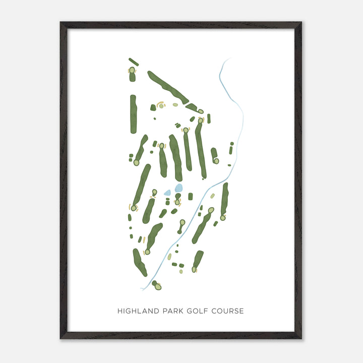 Print of Highland Park Golf Course Modern Map