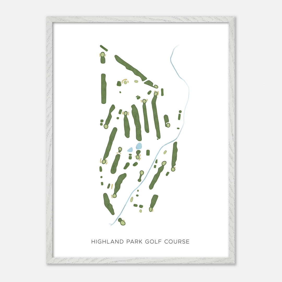 Print of Highland Park Golf Course Modern Map