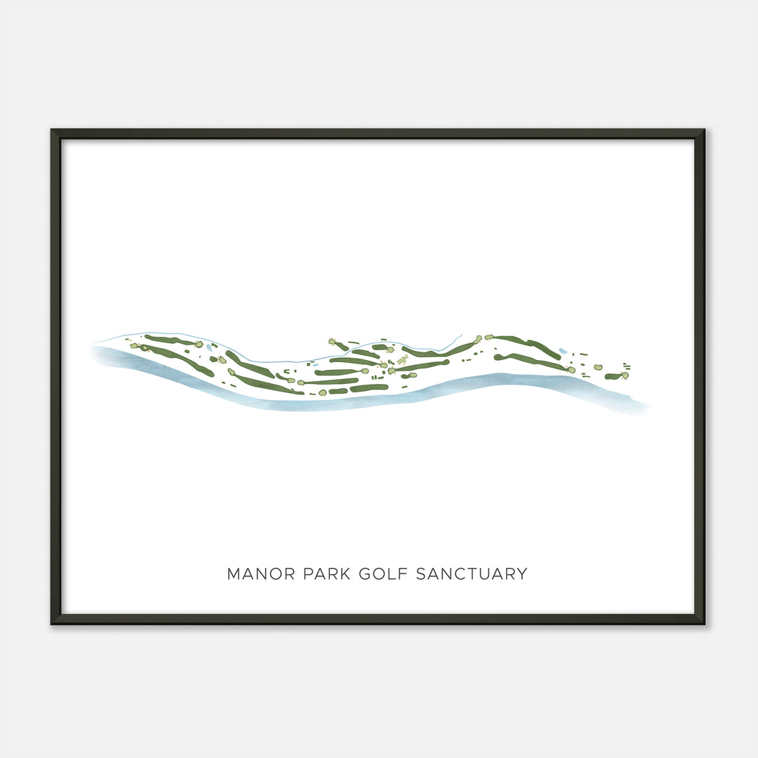 Print of Manor Park Golf Sanctuary Modern Map