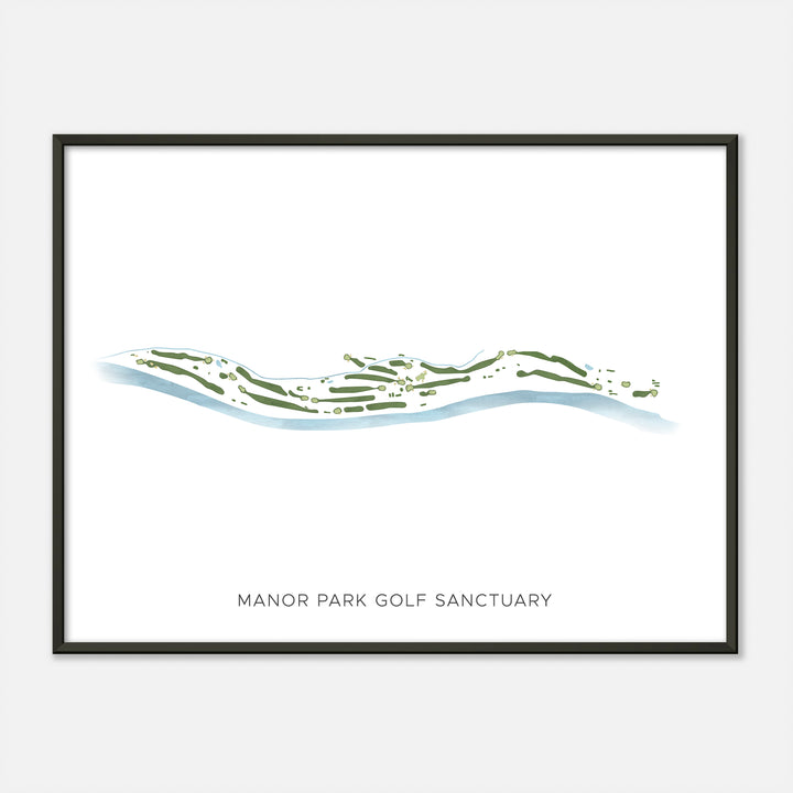Print of Manor Park Golf Sanctuary Modern Map