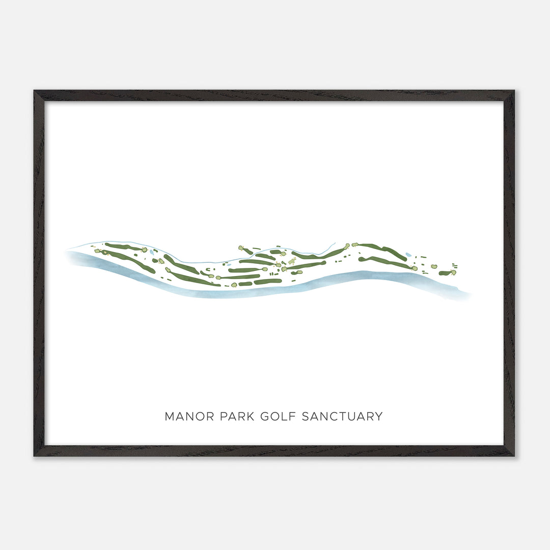 Print of Manor Park Golf Sanctuary Modern Map