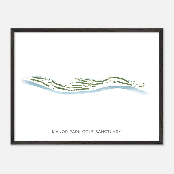 Print of Manor Park Golf Sanctuary Modern Map