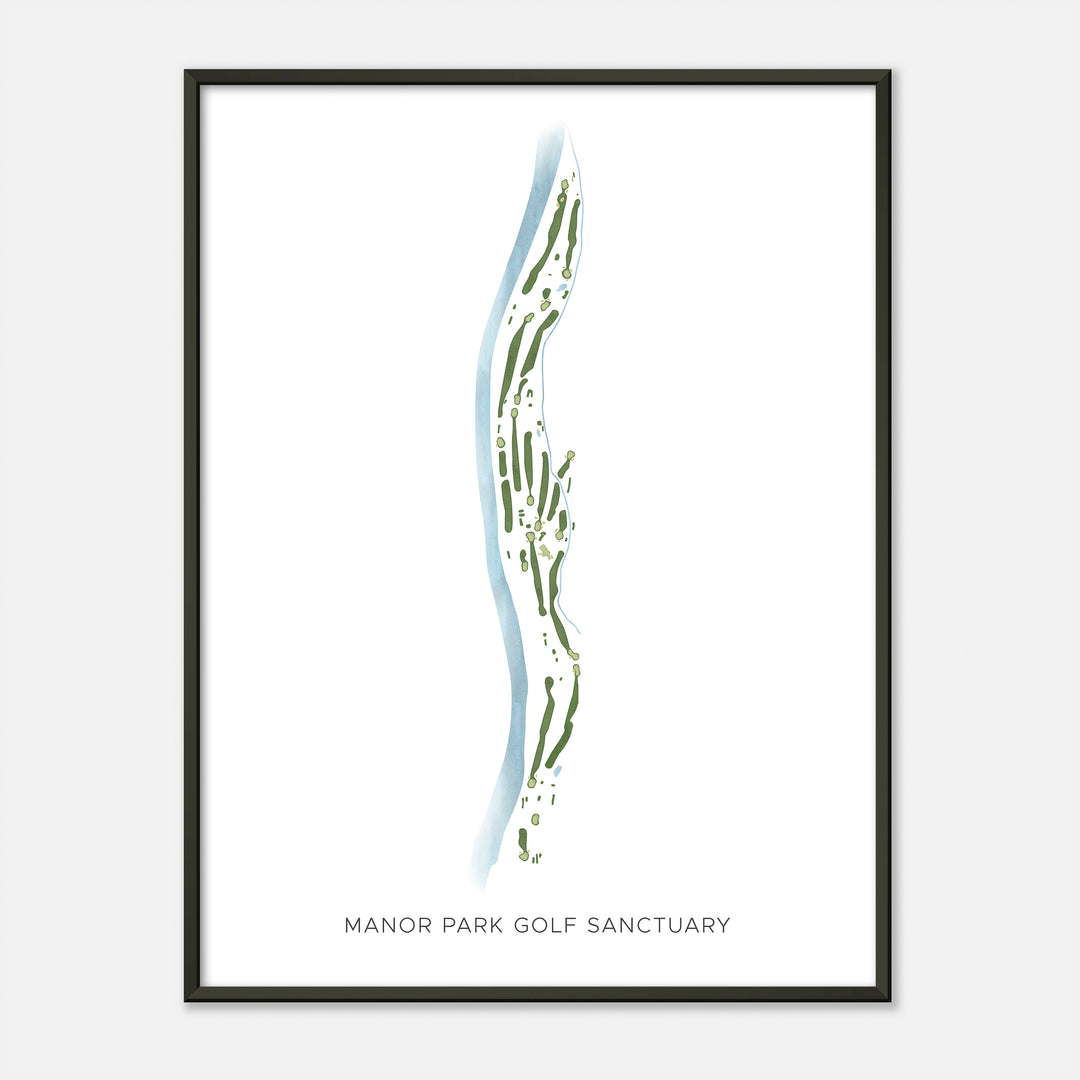 Print of Manor Park Golf Sanctuary Modern Map