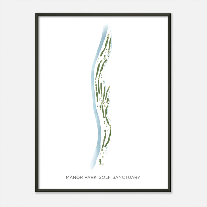 Print of Manor Park Golf Sanctuary Modern Map