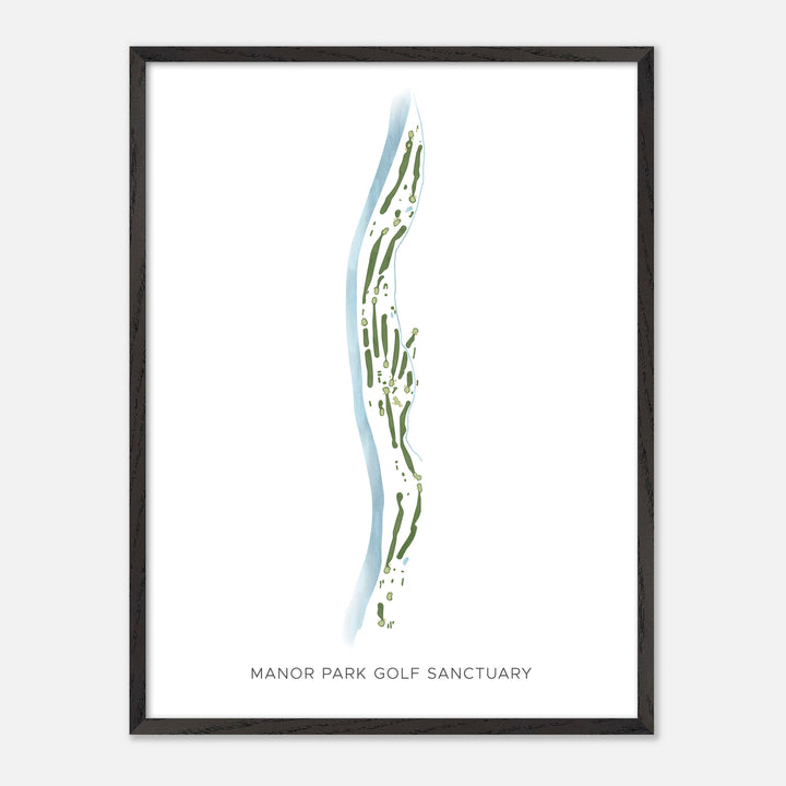 Print of Manor Park Golf Sanctuary Modern Map