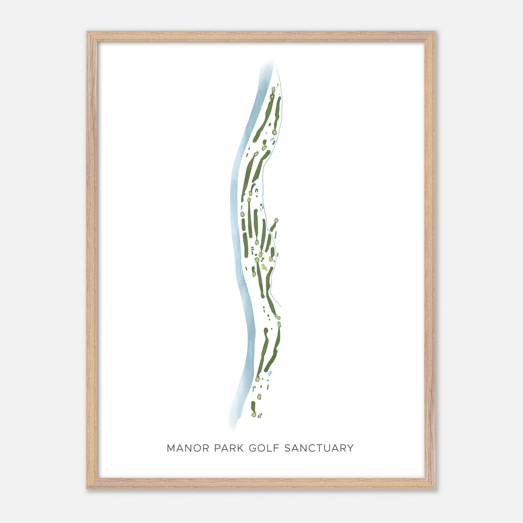 Print of Manor Park Golf Sanctuary Modern Map