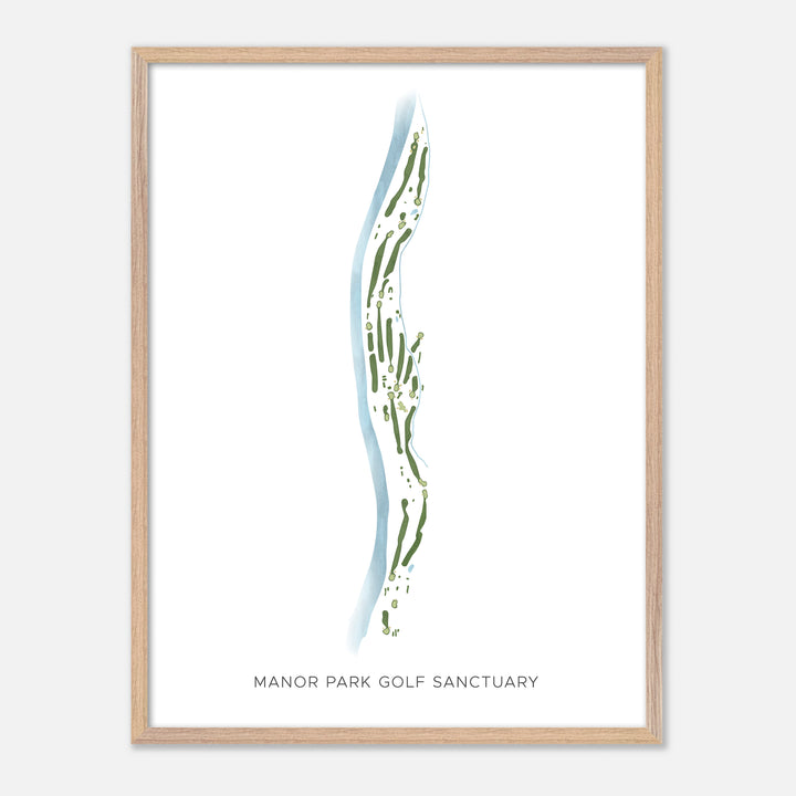 Print of Manor Park Golf Sanctuary Modern Map