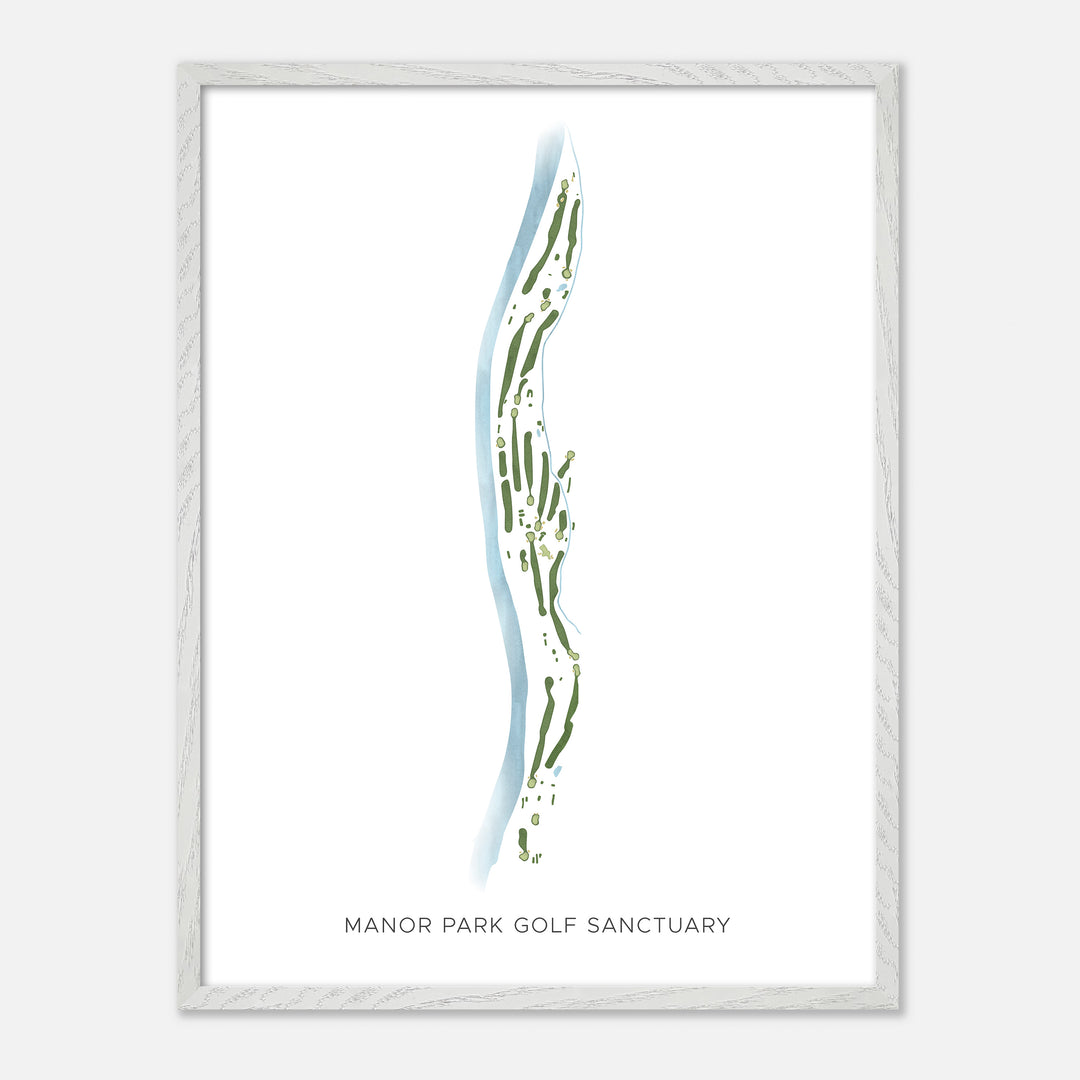Print of Manor Park Golf Sanctuary Modern Map