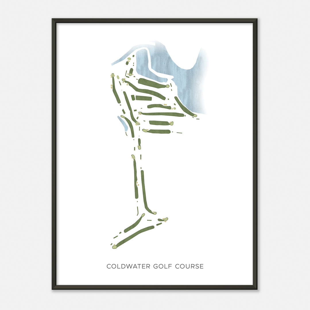Print of Coldwater Golf Course Modern Map