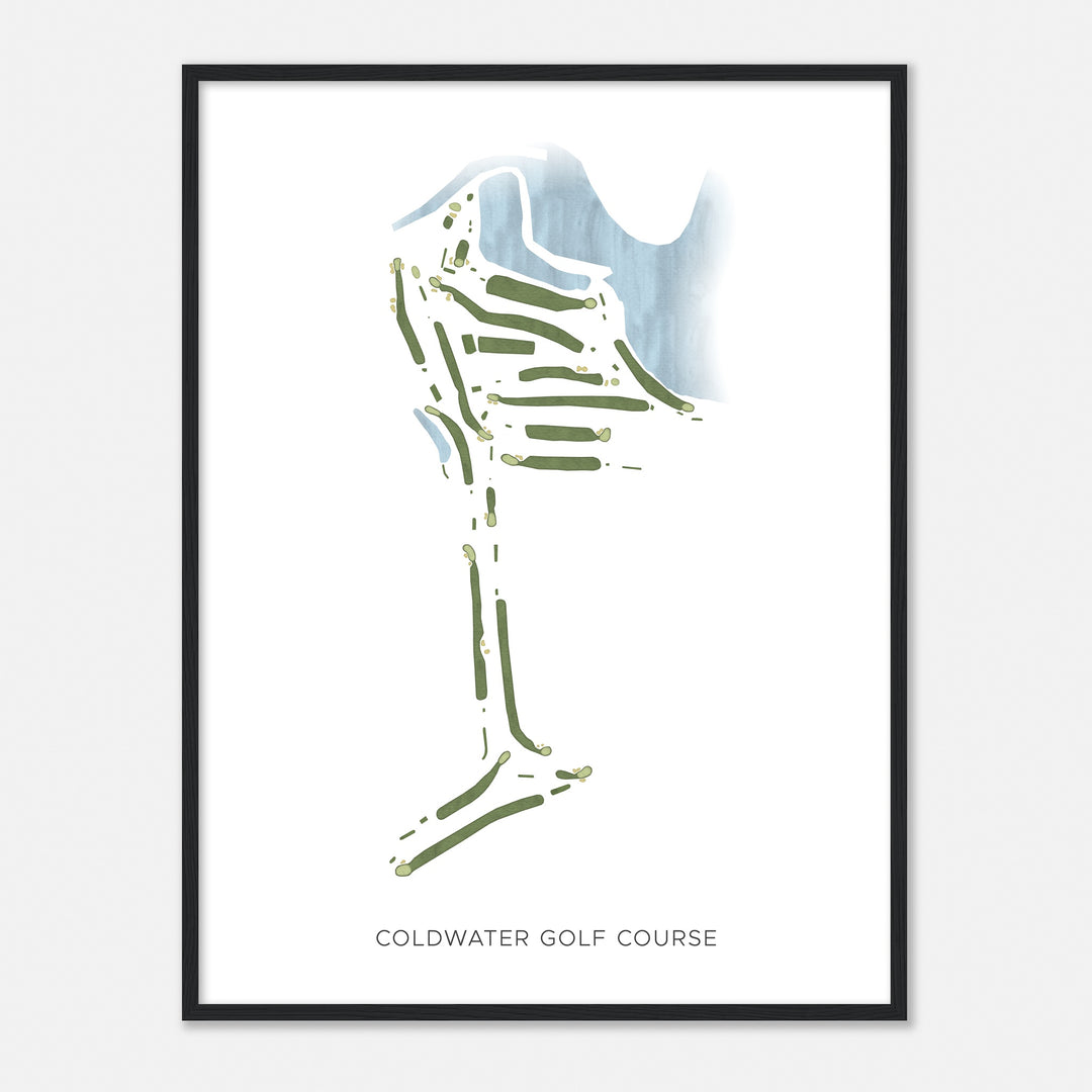 Print of Coldwater Golf Course Modern Map