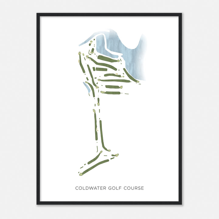 Print of Coldwater Golf Course Modern Map