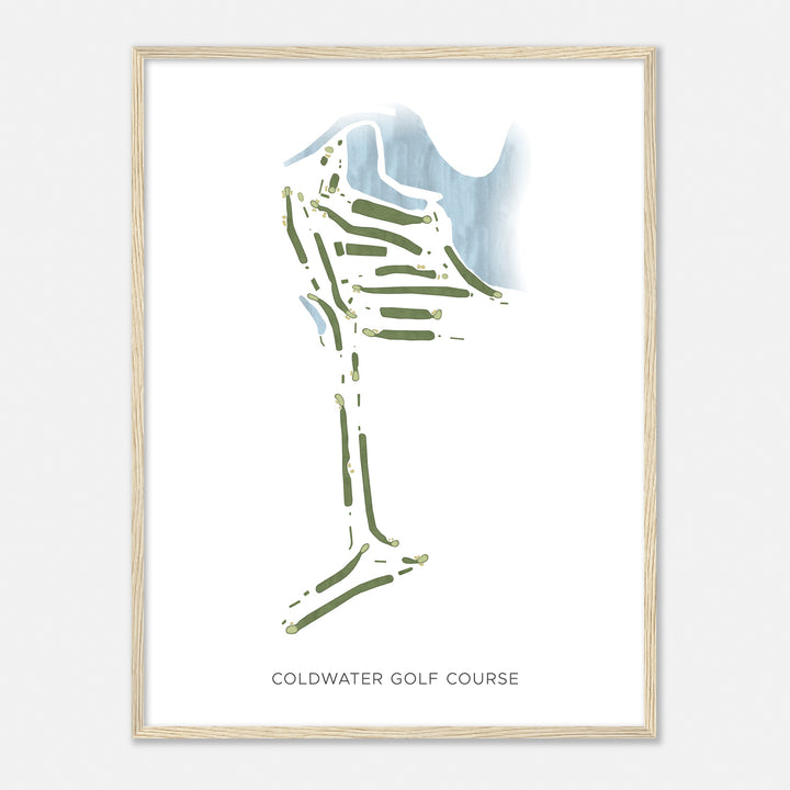 Print of Coldwater Golf Course Modern Map
