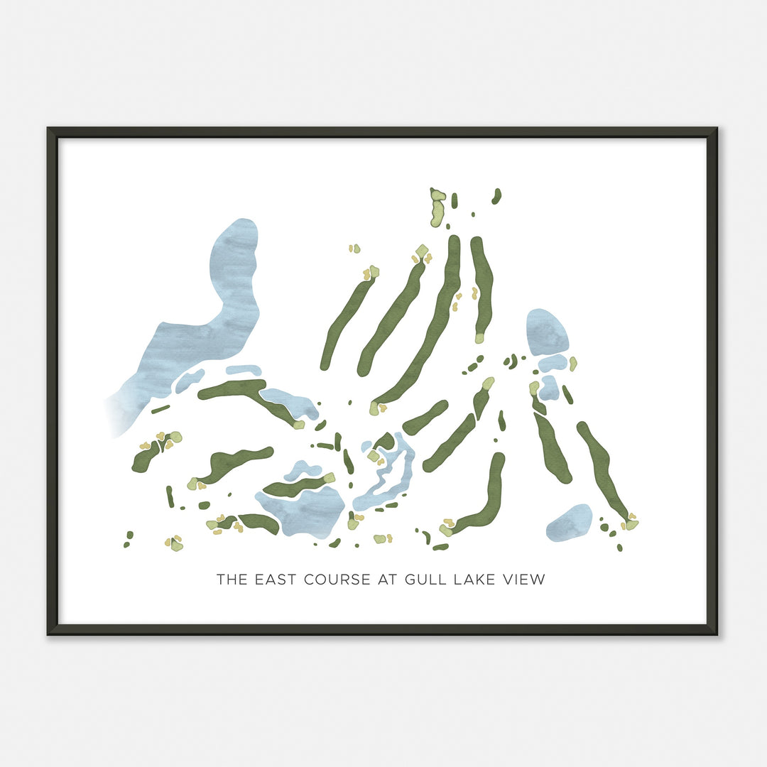 Print of The East Course At Gull Lake View Modern Map