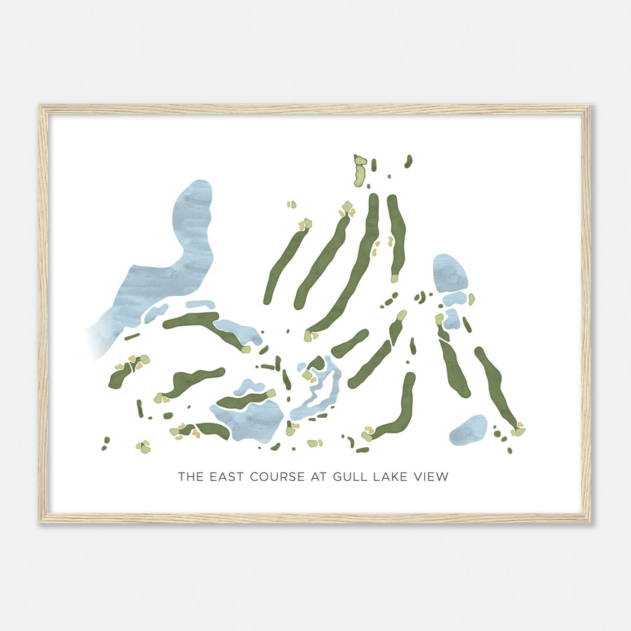 Print of The East Course At Gull Lake View Modern Map