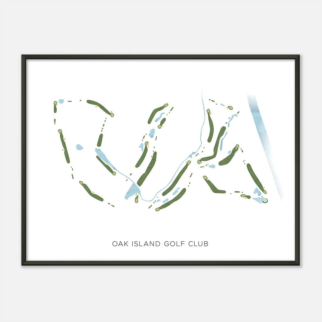 Print of Oak Island Golf Club Modern Map