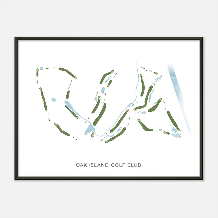 Print of Oak Island Golf Club Modern Map