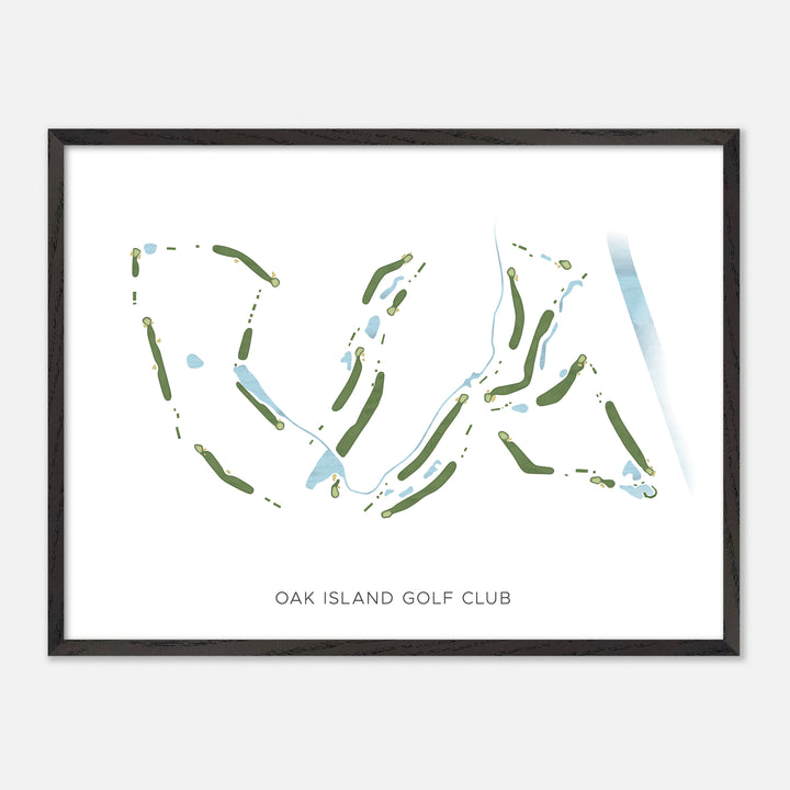 Print of Oak Island Golf Club Modern Map