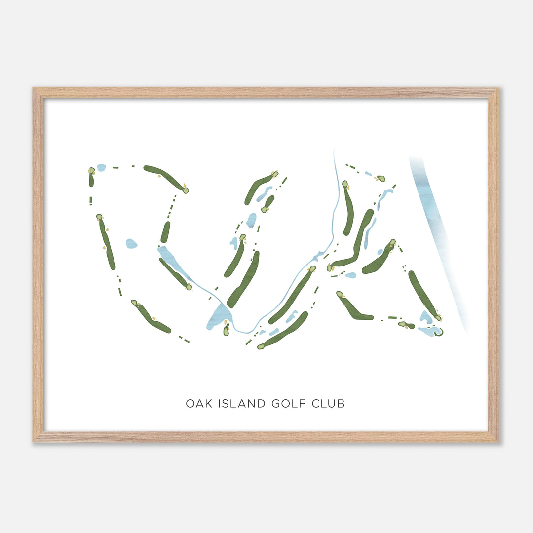 Print of Oak Island Golf Club Modern Map