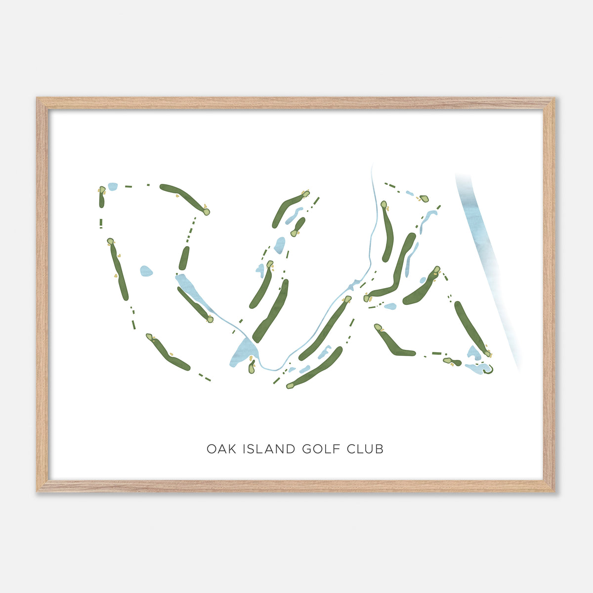 Print of Oak Island Golf Club Modern Map