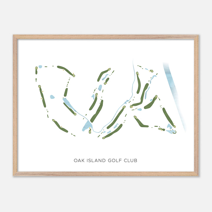 Print of Oak Island Golf Club Modern Map
