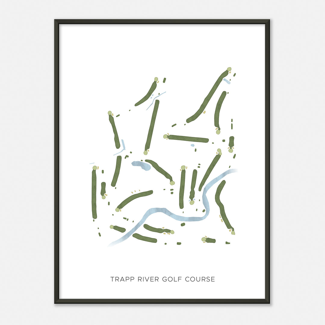 Print of Trapp River Golf Course Modern Map