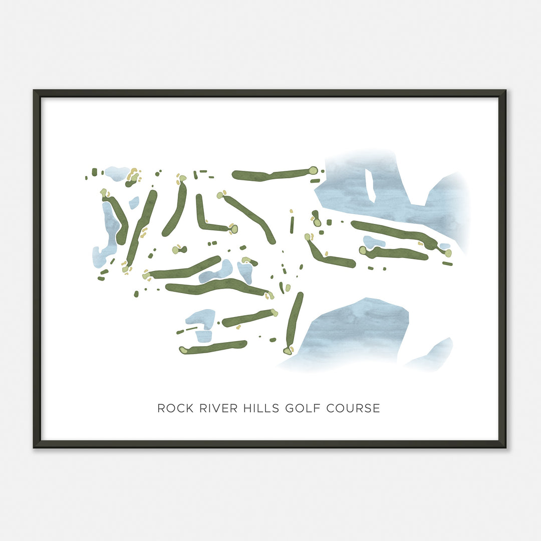 Print of Rock River Hills Golf Course Modern Map