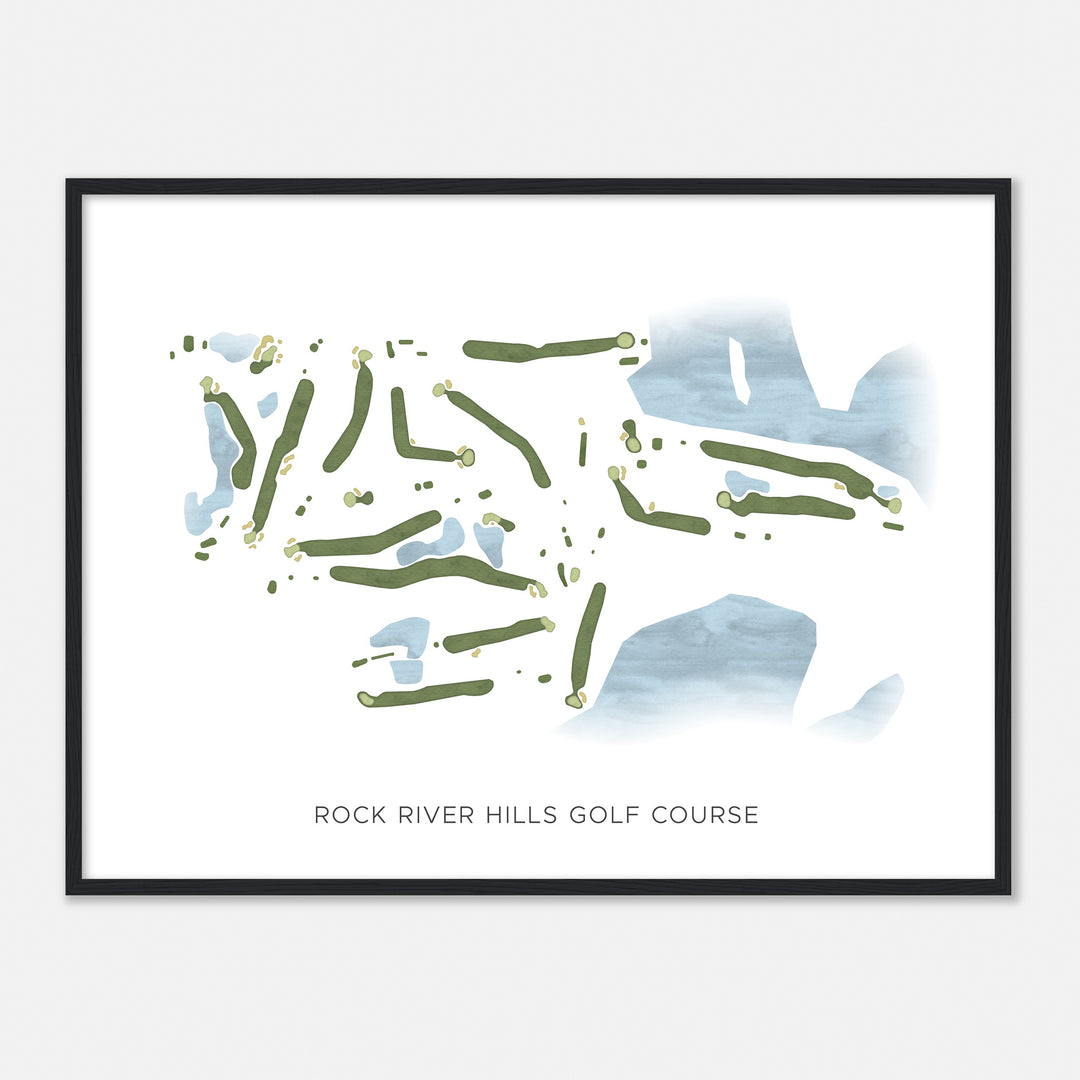 Print of Rock River Hills Golf Course Modern Map