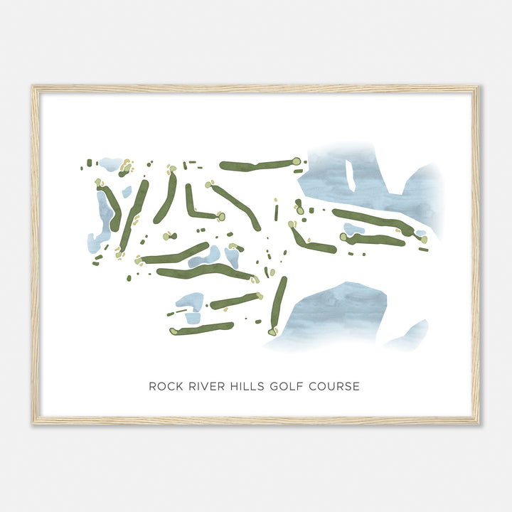 Print of Rock River Hills Golf Course Modern Map