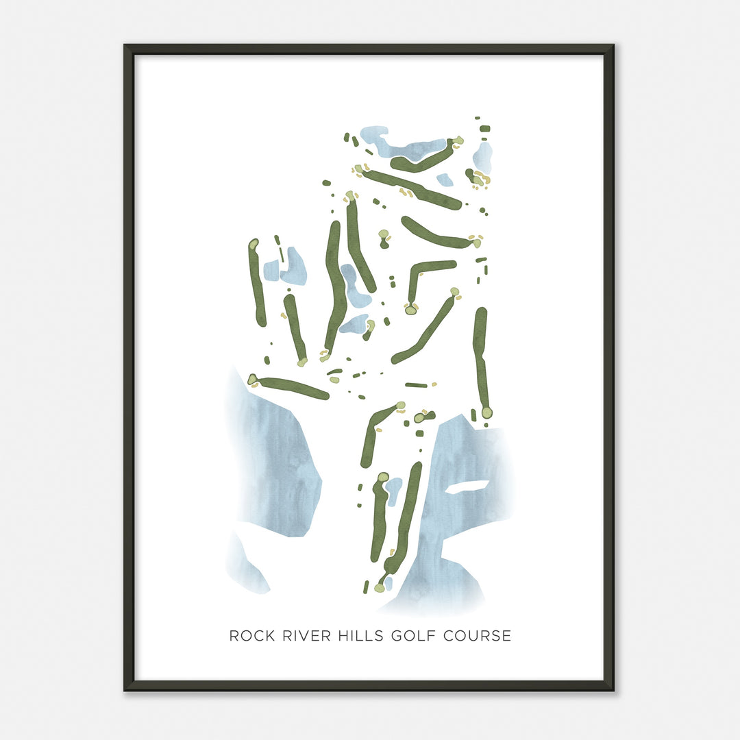 Print of Rock River Hills Golf Course Modern Map