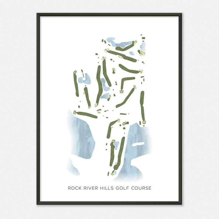 Print of Rock River Hills Golf Course Modern Map