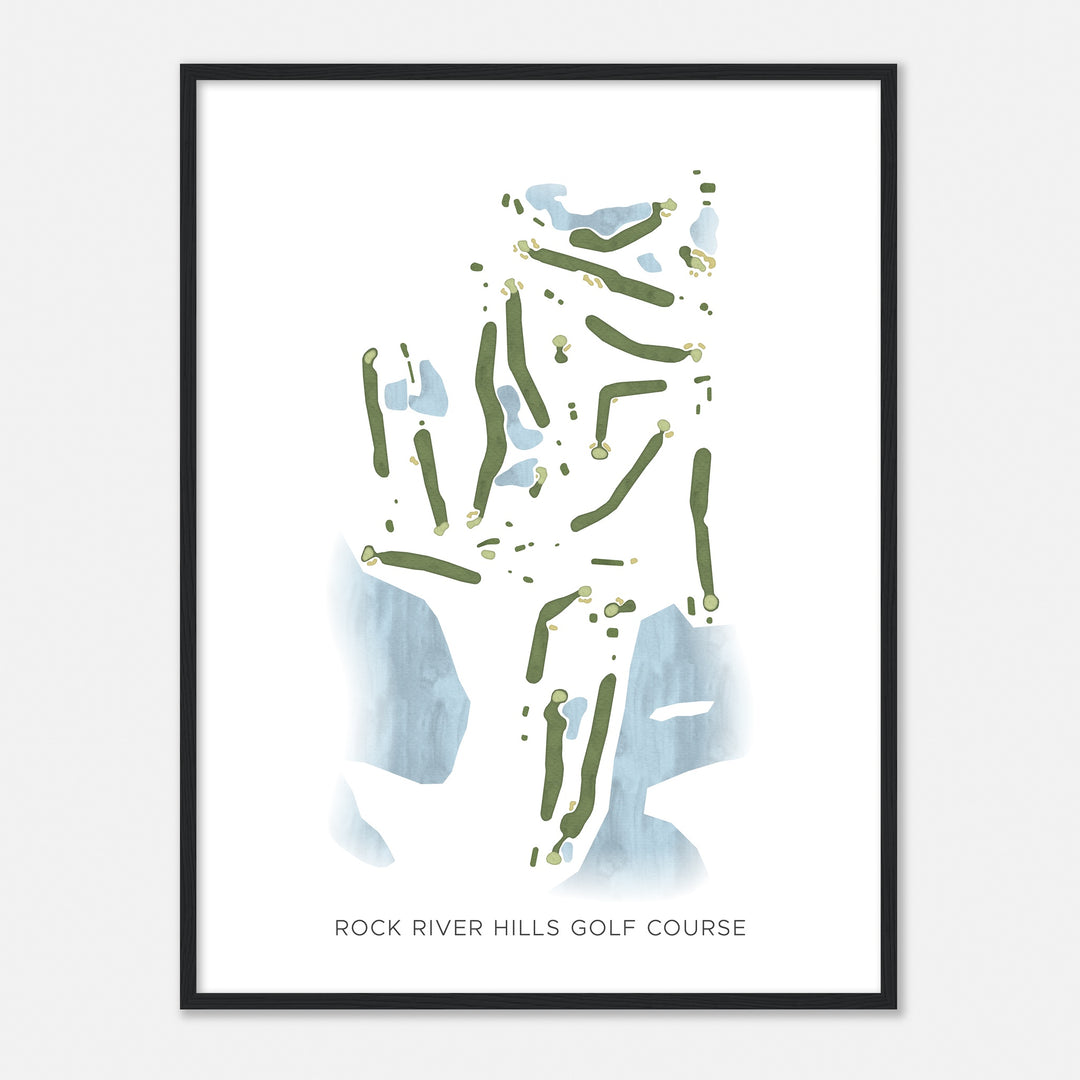 Print of Rock River Hills Golf Course Modern Map