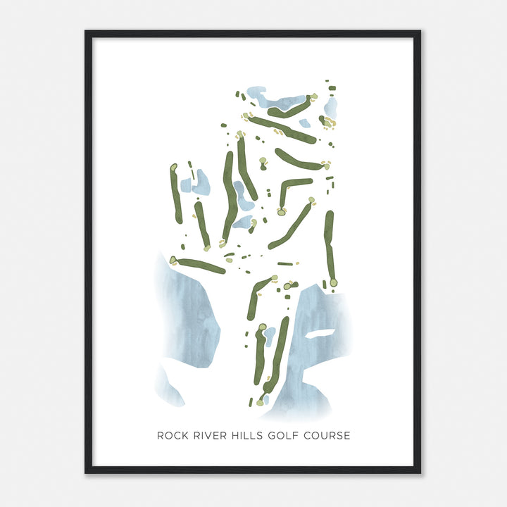 Print of Rock River Hills Golf Course Modern Map