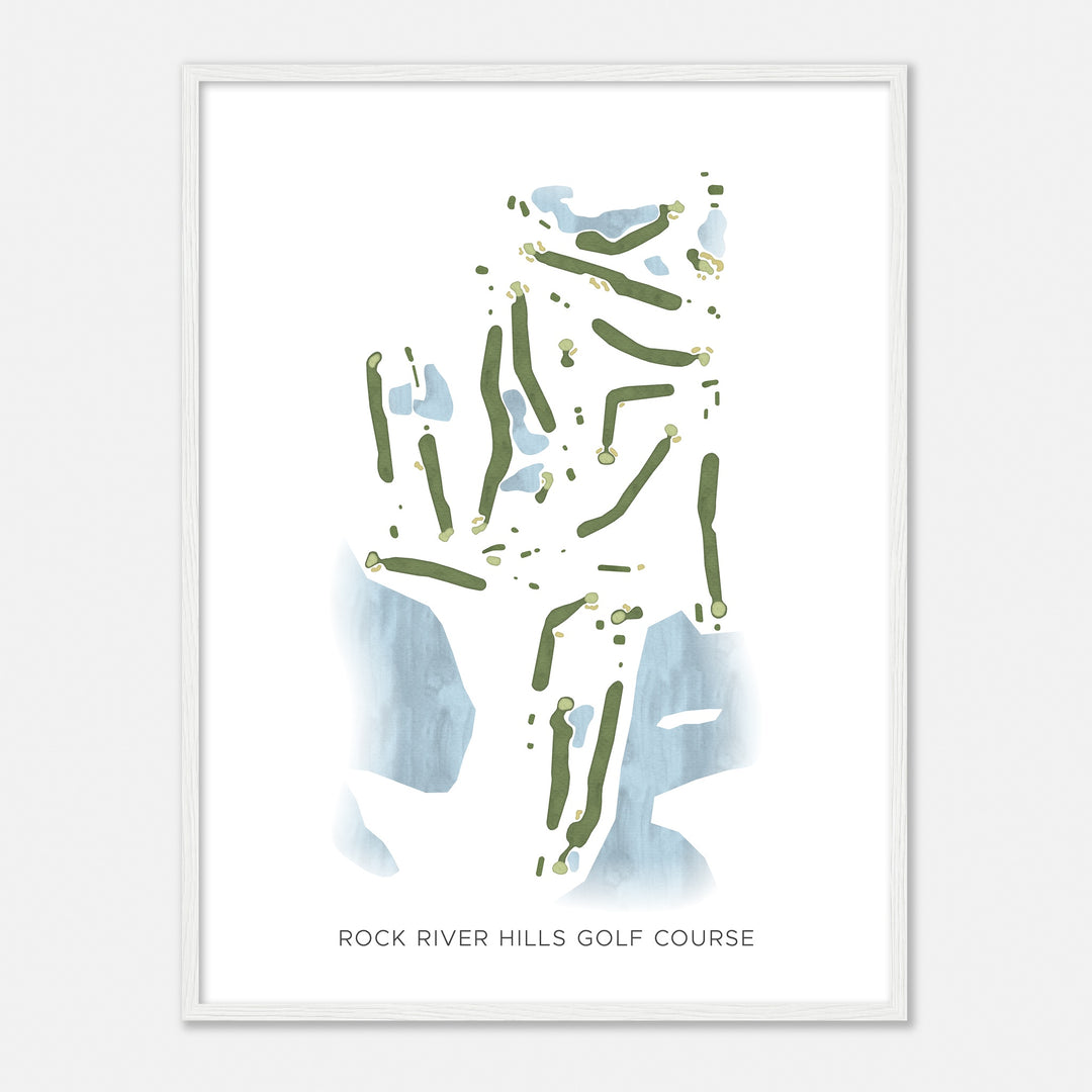 Print of Rock River Hills Golf Course Modern Map