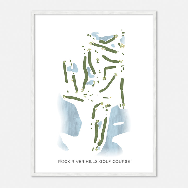 Print of Rock River Hills Golf Course Modern Map