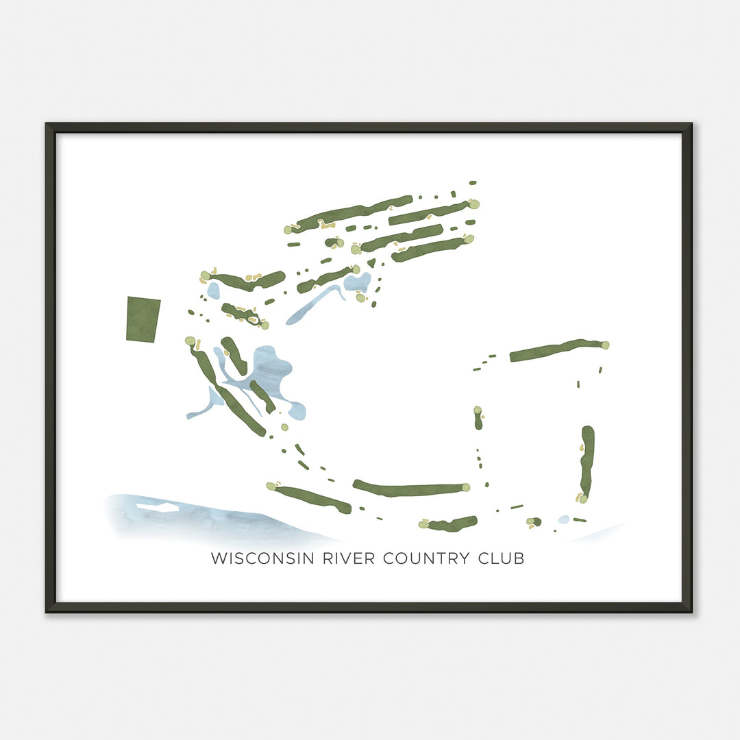 Print of Wisconsin River Country Club Modern Map